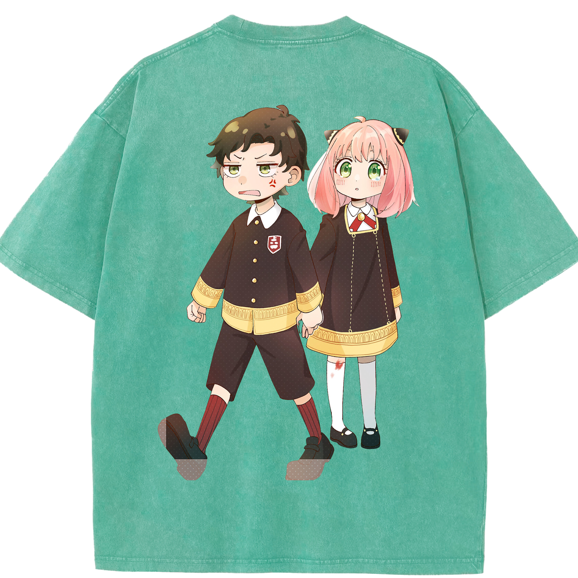 （画像用） SPY×FAMILY间谍家家酒 綿100% ヴィンテージ風 半袖Tシャツ（背面プリント）